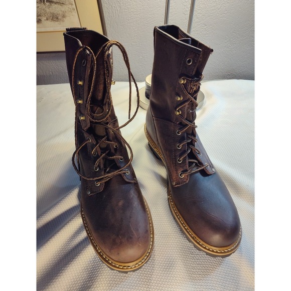 New Carolina Mens 8" Logger Sz 13 Plain Toe Work Boots 821 - Picture 1 of 9